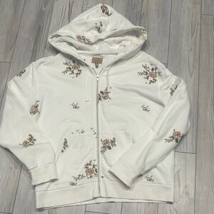 Divided White Floral Hoodie